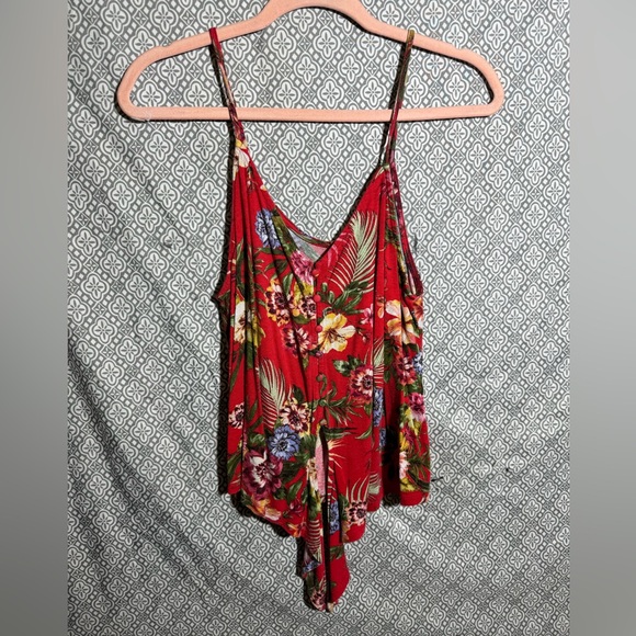 Tie Front Floral Tank - Picture 1 of 2
